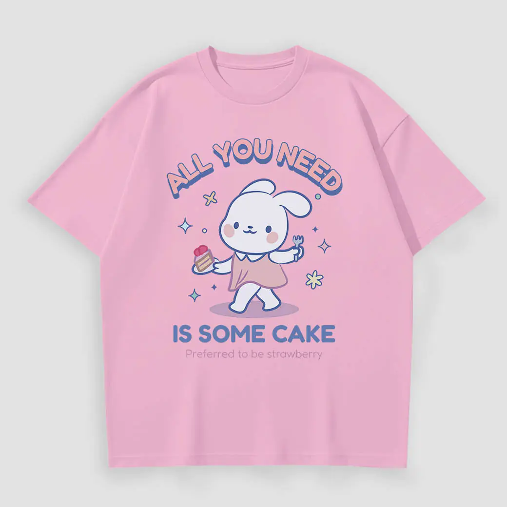Kaos Kelinci Lucu Strawberry Cake