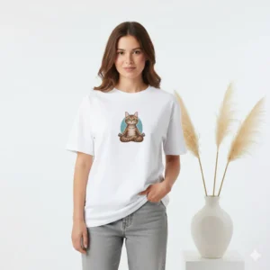 Kaos Kucing Meditasi Zen Yoga