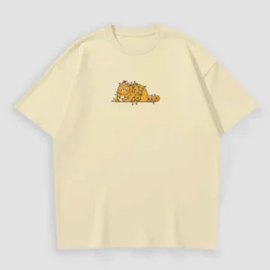 Kaos Kucing Oranye Lampu Natal