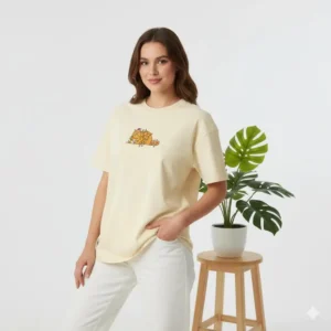 Kaos Kucing Oranye Lampu Natal