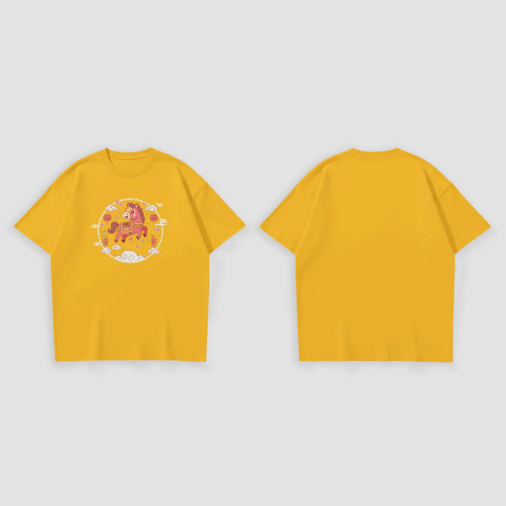 Kaos Imlek Kuda Lucu Golden - Image 3