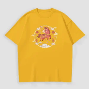 Kaos Imlek Kuda Lucu Golden