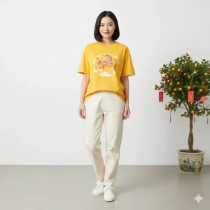 Kaos Imlek Kuda Lucu Golden