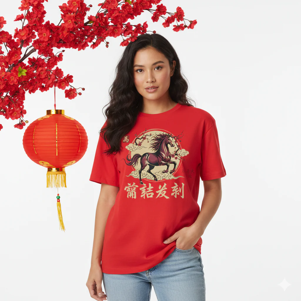 Kaos Imlek Tahun Kuda Coklat - Image 3