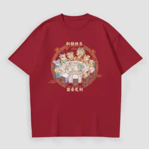 Kaos Reunion Dinner Chinese New Year Karakter Shio Lucu