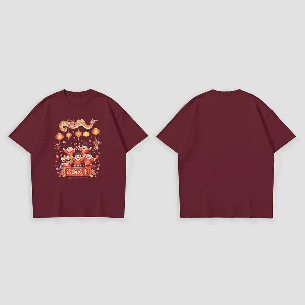 Kaos Imlek Ilustrasi Barongsai dan Lampion - Image 2