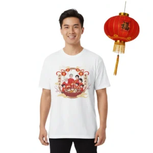 Baju Kaos Imlek Putih Graphic Tee Dinner Keluarga Reuni